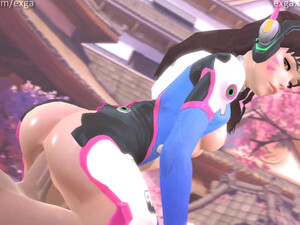 Пока не начался бой, D.Va скачет аналом на члене соперника