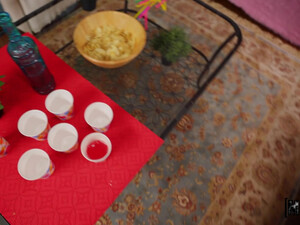 Русский секс на новый год с худой подружкой